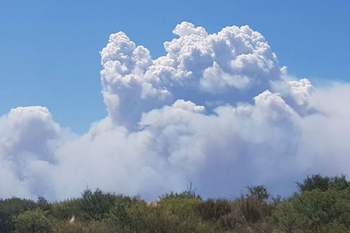 La nube de humo sobre la capital pampeana