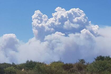 La nube de humo sobre la capital pampeana