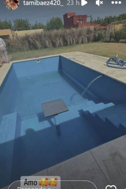 La nueva casa de Tamara Báez cuenta con un jardín con pileta, que a la influencer la pone muy feliz