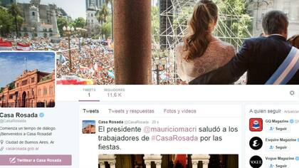 La nueva cuenta de Twitter de Casa Rosada