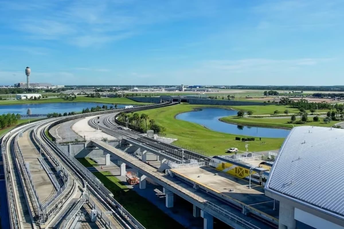 La nueva estación de Brightline, en el Aeropuerto Internacional de Orlando