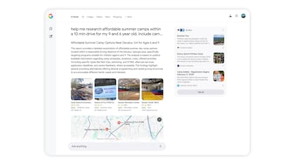 La nueva función de DeepSearch del AI Mode. Crédito: Google.