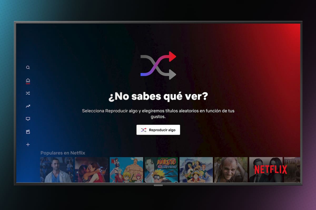 La nueva función Reproducir algo busca facilitar la reproducción de una serie o película cuando el usuario no tiene decidido qué ver en Netflix