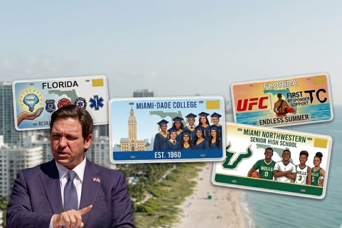 La nueva ley de placas especiales de Florida que firmó Ron DeSantis ayudará a miles de familias latinas