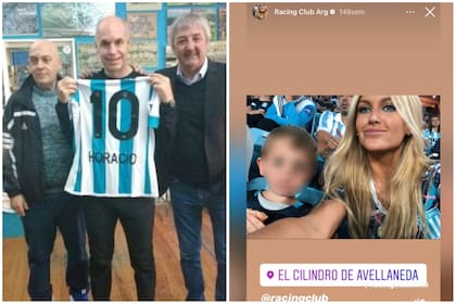 La nueva pareja comparte su amor por el club de Avellaneda (Foto: Racing Club / Instagram @milagros_maylin)