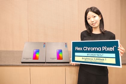 La nueva tecnología de pantalla Flex Chroma de Samsung es más brillante y reproduce una mayor gama de colores