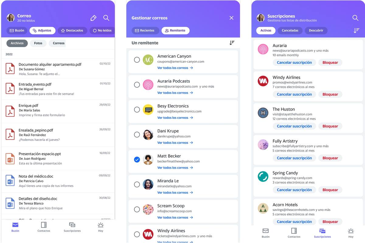 La nueva versión de la app de Yahoo Mail para Android y para iOS