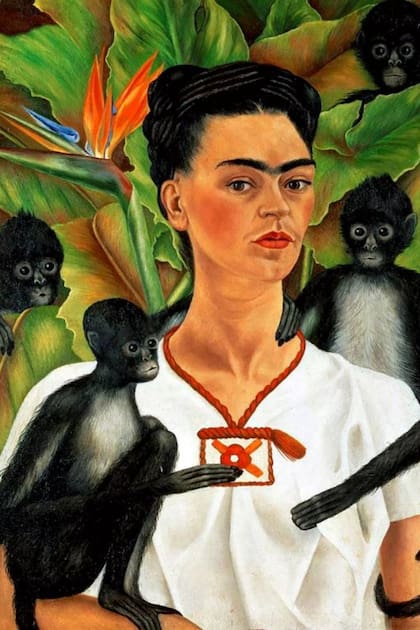 La obra original de "Autorretrato con monos", de 1943, se encuentra en la ciudad de México y forma parte de la colección de Jacques y Natasha Gelman