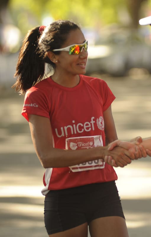 La corredora olímpica Viviana Chávez, una habitué en la carrera Unicef