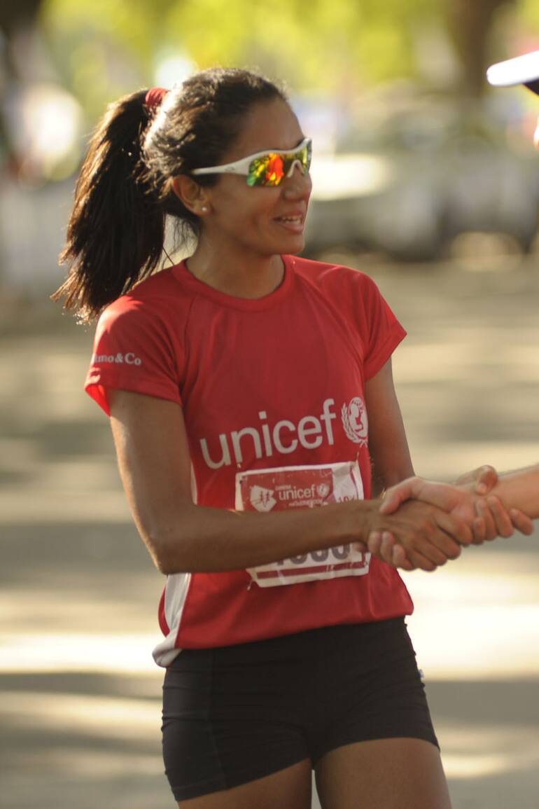 La corredora olímpica Viviana Chávez, una habitué en la carrera Unicef