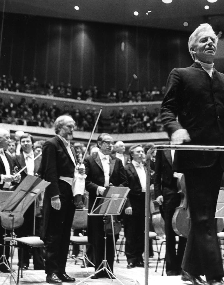 La Orquesta Filarmónica de Berlín, con Herbert von Karajan (1908-1989) al frente, en una imagen sin fecha