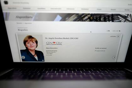 La página de la canciller Angela Merkel