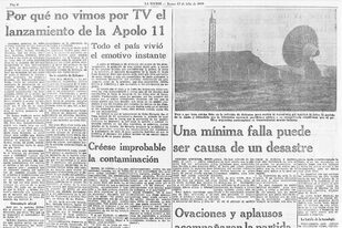 La página de LA NACION en la que se explica por qué Entel no llegó a tiempo para transmitir en directo el despegue del Apolo 11