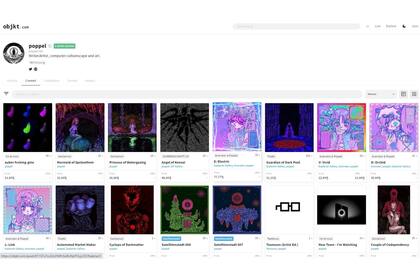 La página de Poppel en Objkt