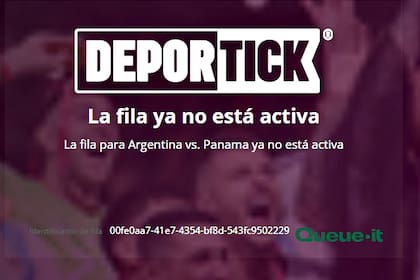 La página de venta de entradas para el partido de Argentina en River Plate aparece deshabilitada