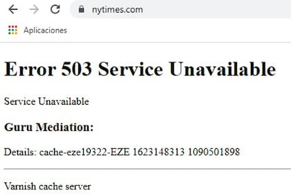 La página de The New York Times fue una de las afectadas
