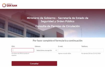 La página del Ministerio de Gobierno de San Juan donde estaba alojada la base de datos insegura