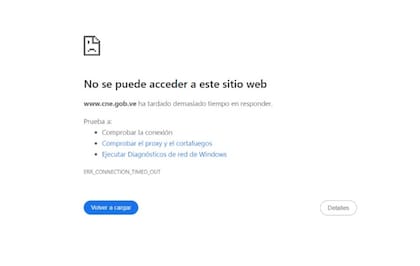 La página web del Consejo Nacional Electoral de Venezuela permanece caída desde el anuncio de los resultados