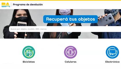 La página web habilitada para que las víctimas de robos puedan recuperar los objetos que les fueron sustraídos