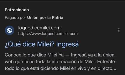 La página web "Que dice Milei"