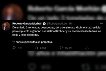 La palabra de Moritán sobre la causa (Captura Twitter)