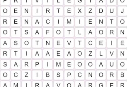 La palabra "fiesta" está escondida dentro de esta "engañosa" sopa de letras
