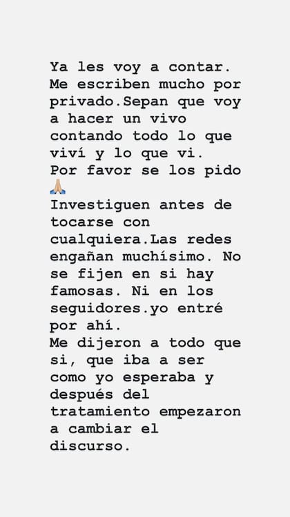 La panelista contó que se dejó llevar por la cantidad de seguidores que tenía el lugar, y porque había otras famosas que seguían esa cuenta