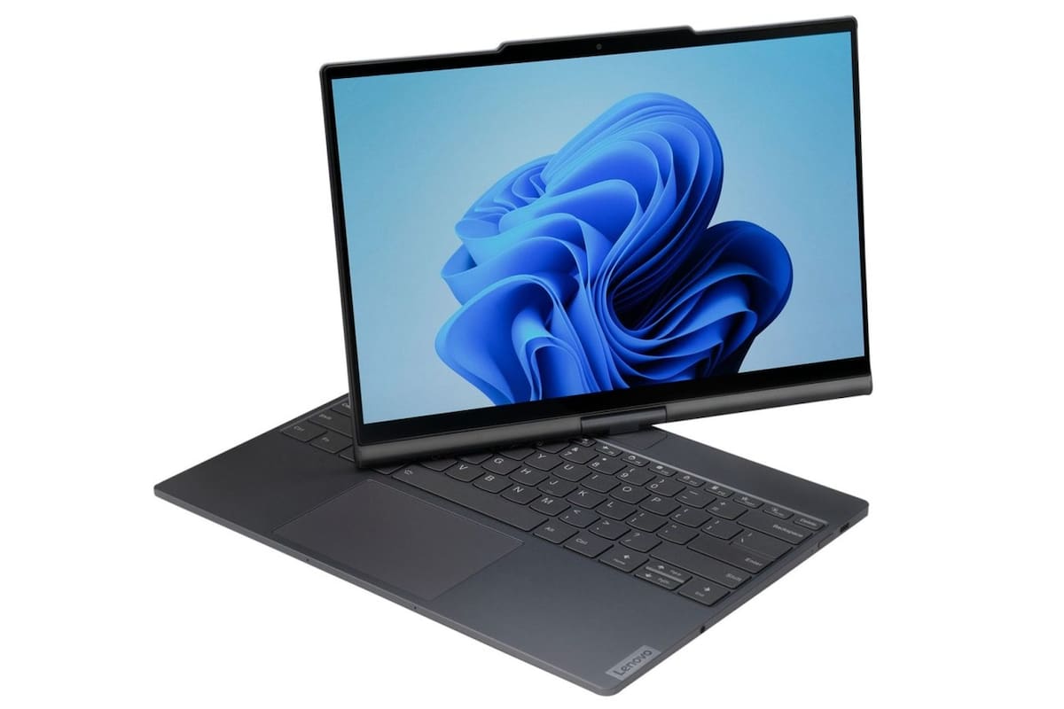 La pantalla de la Lenovo Auto Twist AI PC puede rotar y cambiar su inclinación en forma automática para siempre ofrecer su mejor versión al usuario