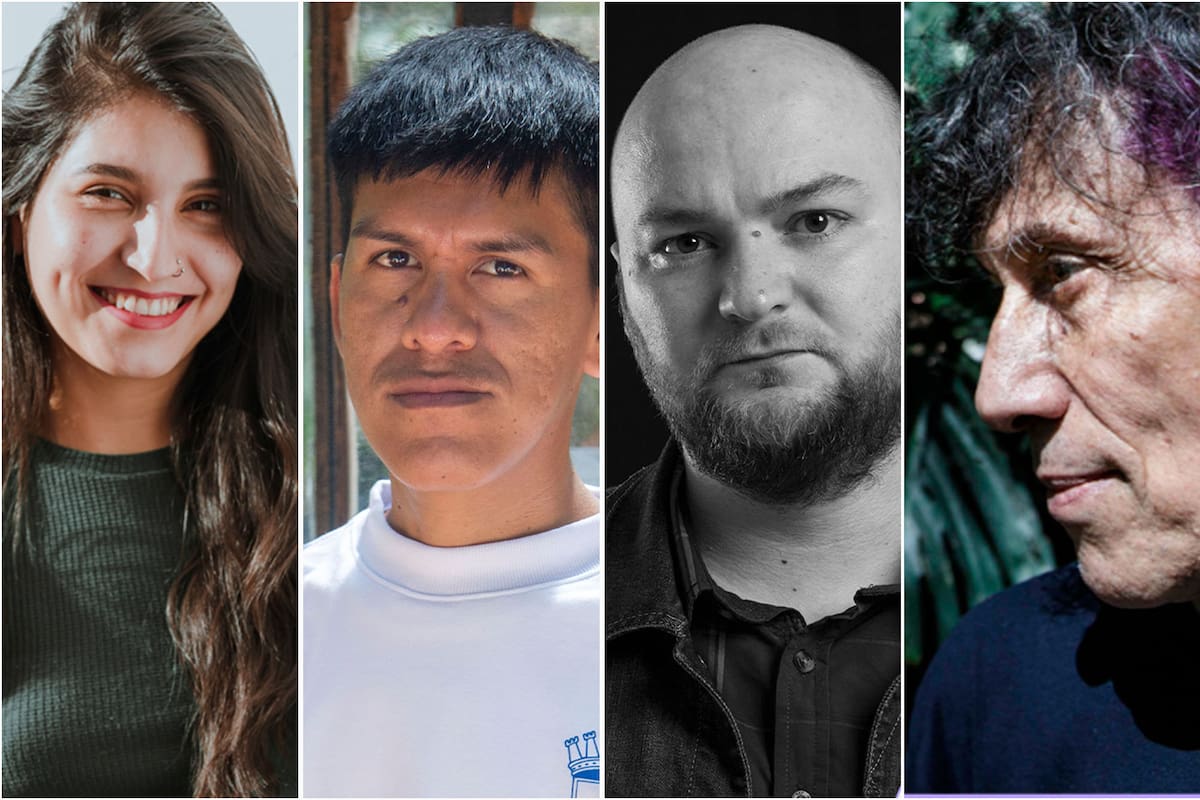 La paraguaya Yanina Azucena, Tiziano Cruz, el colombiano Luis Restrepo y Osvaldo Baigorria, que brindará el discurso inaugural del FIPR