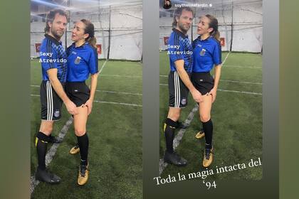 La pareja compartió una foto con un guiño a la selección nacional