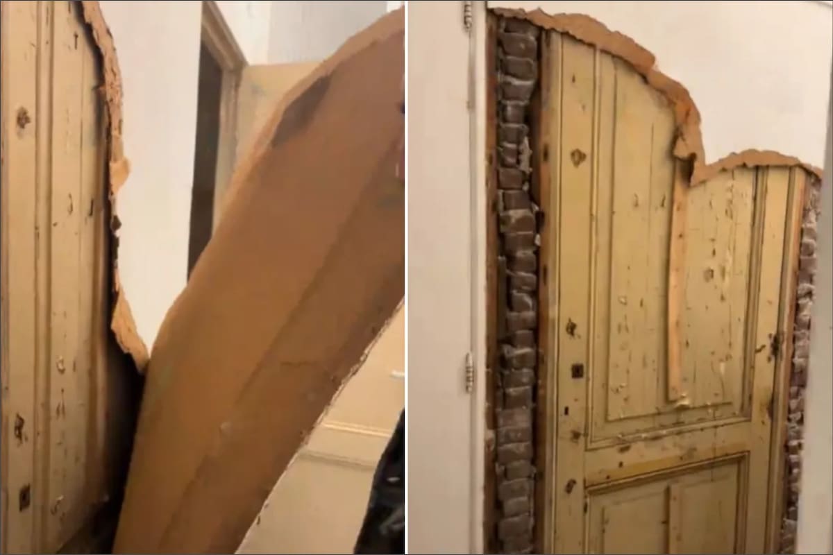 La pareja descubrió la puerta de su casa al realizar las renovaciones de una propiedad de la década de 1930