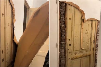 La pareja descubrió la puerta de su casa al realizar las renovaciones de una propiedad de la década de 1930