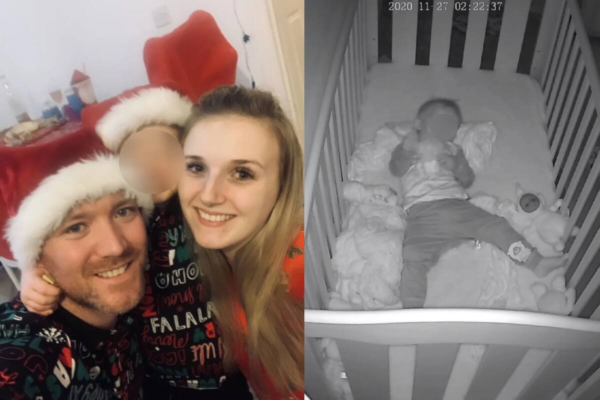 La pareja descubrió que su hijo estaba siendo espiado a través del monitor para bebés