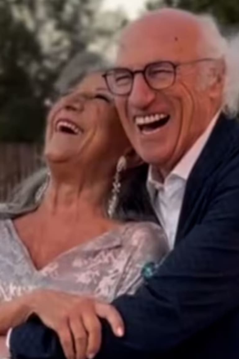 La pareja, en el festejo de sus "150 años"