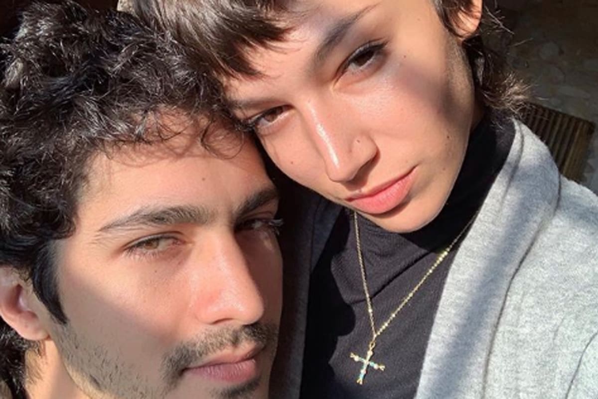 La pareja estuvo esquiando en la Patagonia argentina