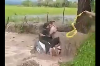 Video: el momento del dramático rescate de una pareja de turistas atrapada en medio de las inundaciones de Salta