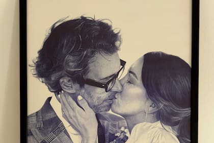 La pareja fue retratada el día de su boda por el el artista W. Owen. "Es un dibujo realizado con un sólo bolígrafo", explicaron después.