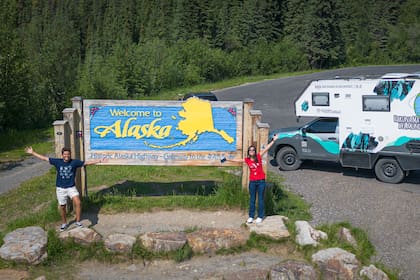 La pareja llegó hasta Alaska en su motorhome