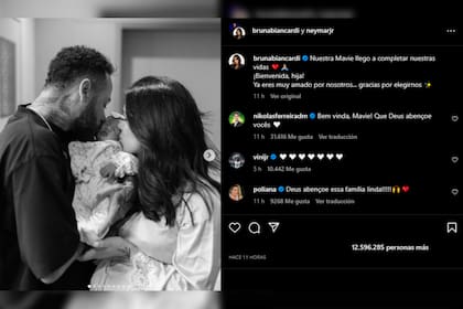 La pareja presentó a su primera hija con un tierno mensaje (Foto Instagram @brunabiancardi)