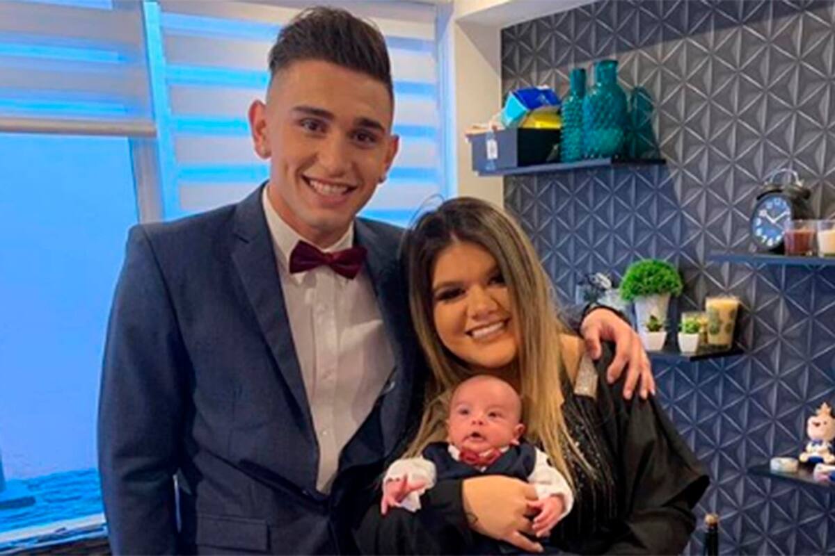 La pareja y su hijo, antes de la separación