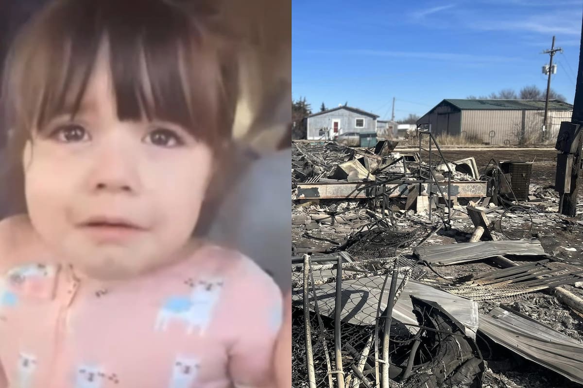 La pequeña lucía desconsolada tras ver los restos de su casa incendidada
