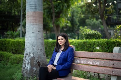 La periodista india Nidhi Razdan, en Nueva Delhi (Rebecca Conway/The New York Times)
