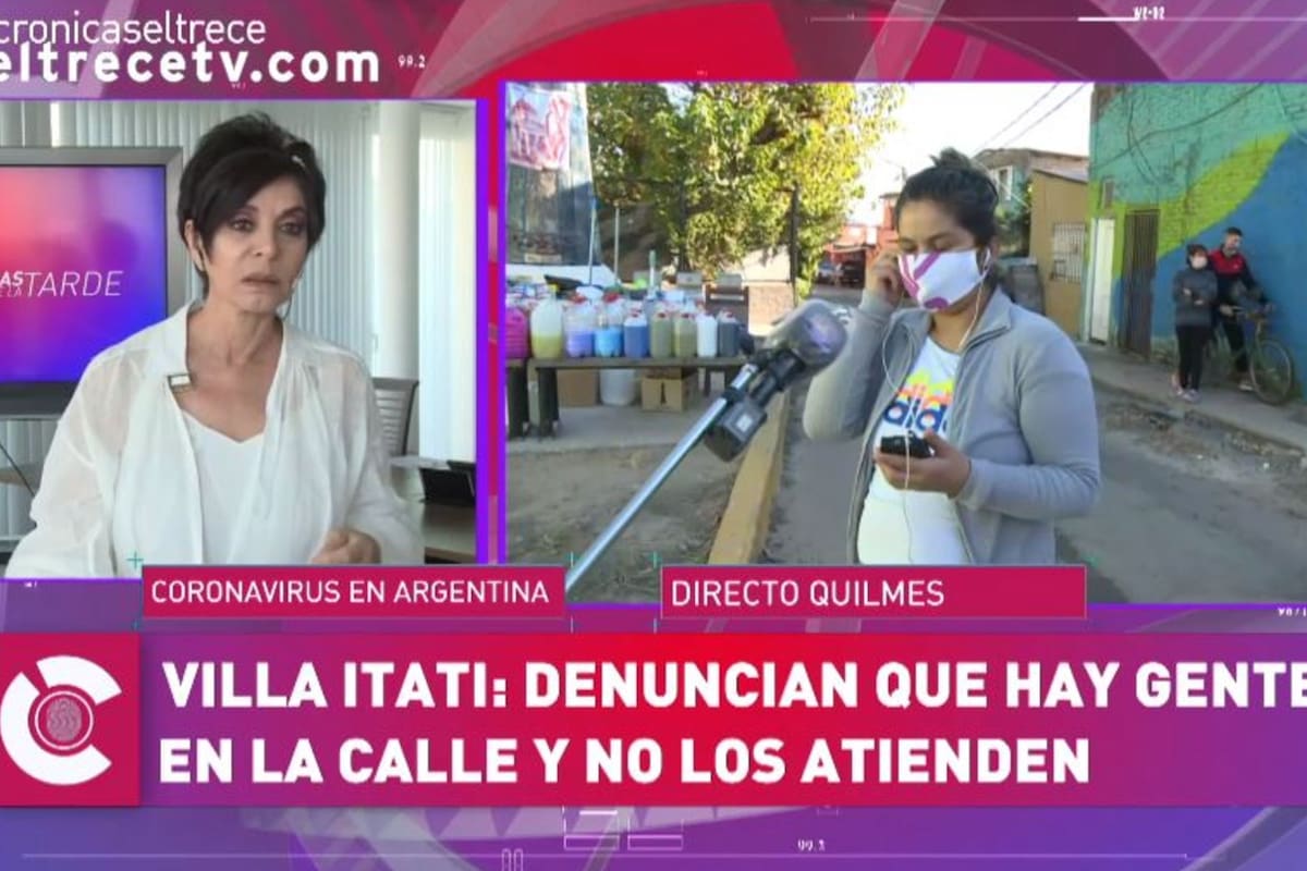 La periodista le hizo la pregunta a una entrevistada que estaba en un móvil en Villa Itati y la respuesta la descolocó