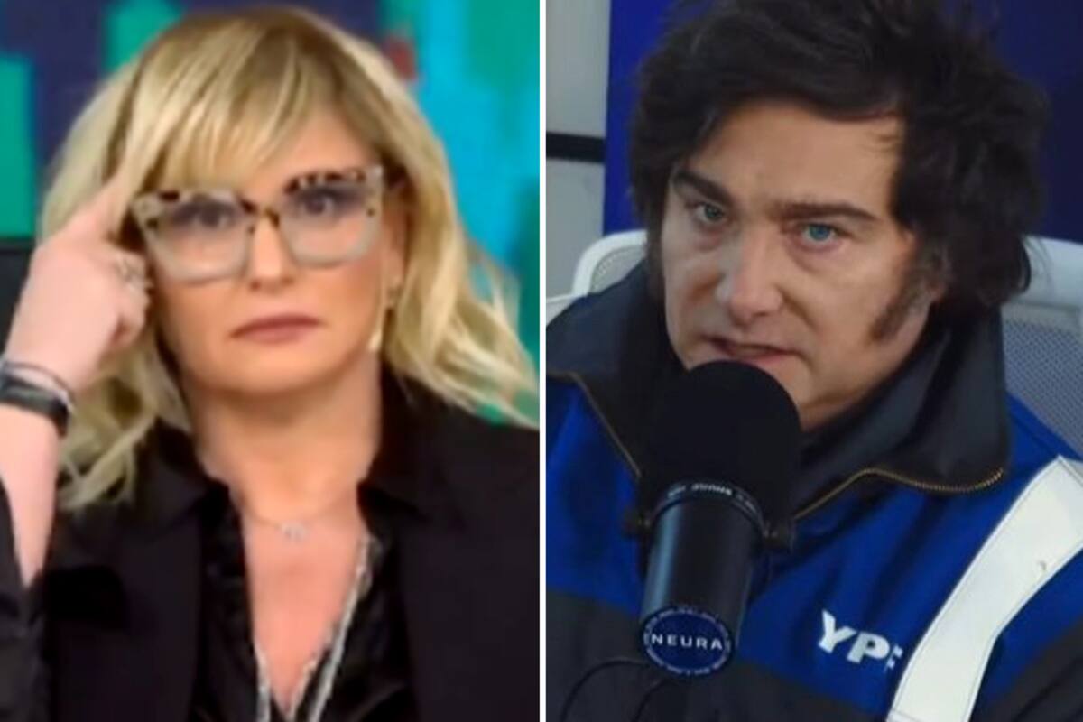 La periodista Romina Manguel junto al presidente Javier Milei