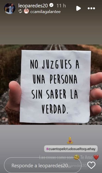 La picante publicación de Camila Galante que reposteó Leandro Paredes