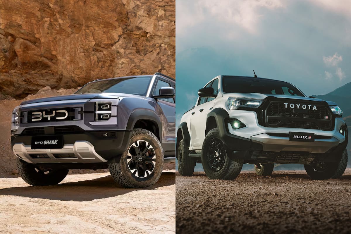 La pickup híbrida enchufable de origen chino y la GR-Sport japonesa representan dos conceptos muy distintos dentro del segmento