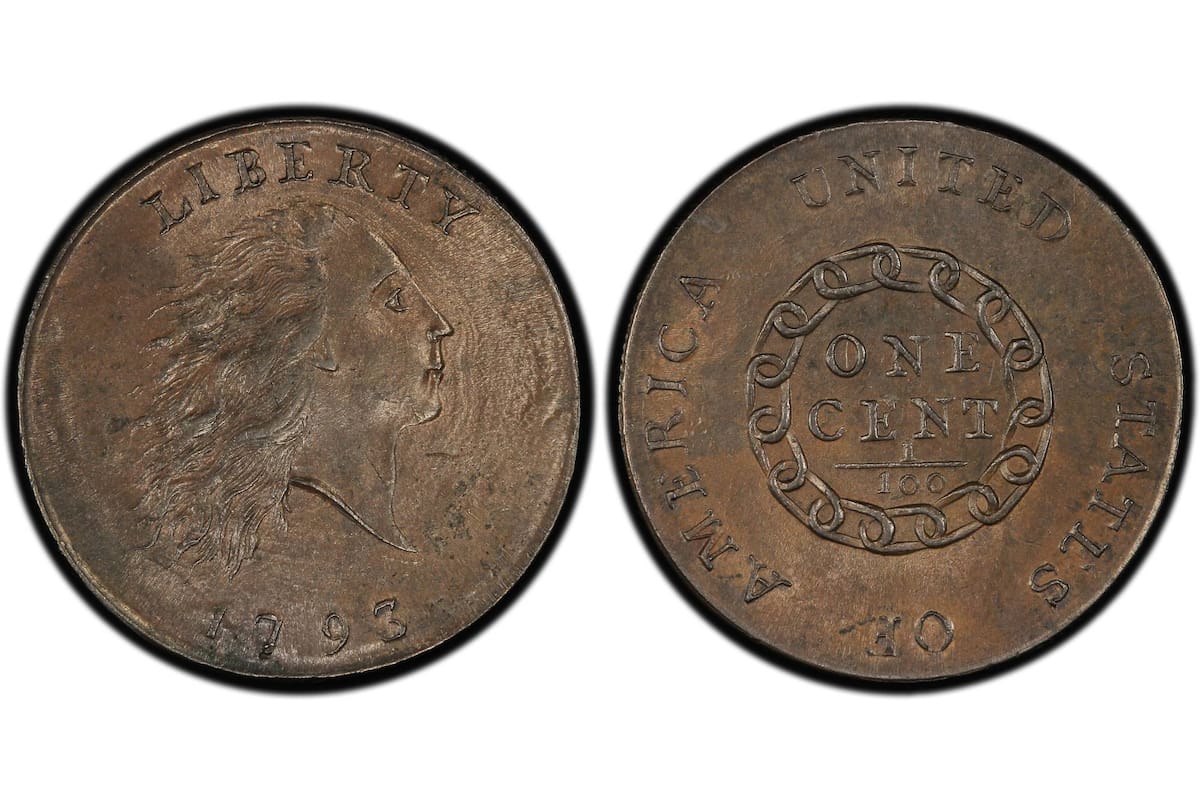 La pieza acuñada en 1793 forma parte de la primera serie de centavos producida de forma regular en Estados Unidos
