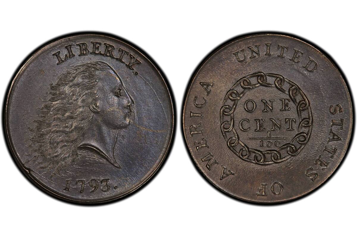La pieza acuñada en 1793 forma parte de la primera serie de centavos producida de forma regular en Estados Unidos