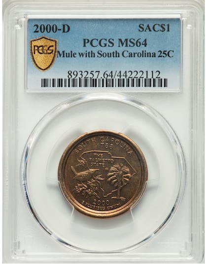 La pieza recibió la calificación de MS64 por PCGS debido a su buen estado de conservación
