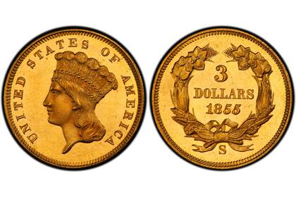 La pieza valiosa pertenece a la serie “Indian Princess” acuñada en 1855 en San Francisco
